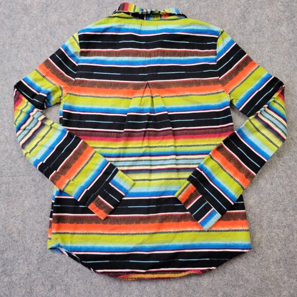 BDG Striped Button Down Shirt Womens Small Multicolor Cotton Southwest - Picture 8 of 11